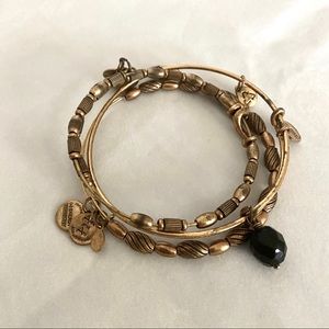 Alex and Ani Black and Gold Bracelet Bundle